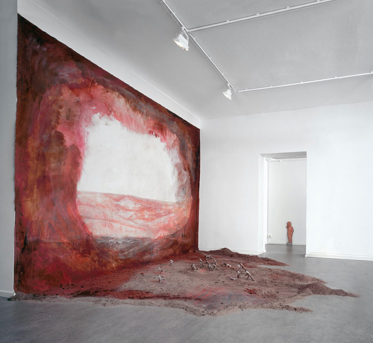 Aukko, 2000, akryyli ja öljy kankaalle, hiekka ja savi.