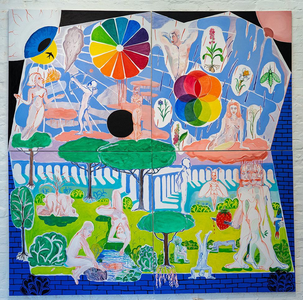 Narcissos poeticus, 2022, öljy kankaalle,